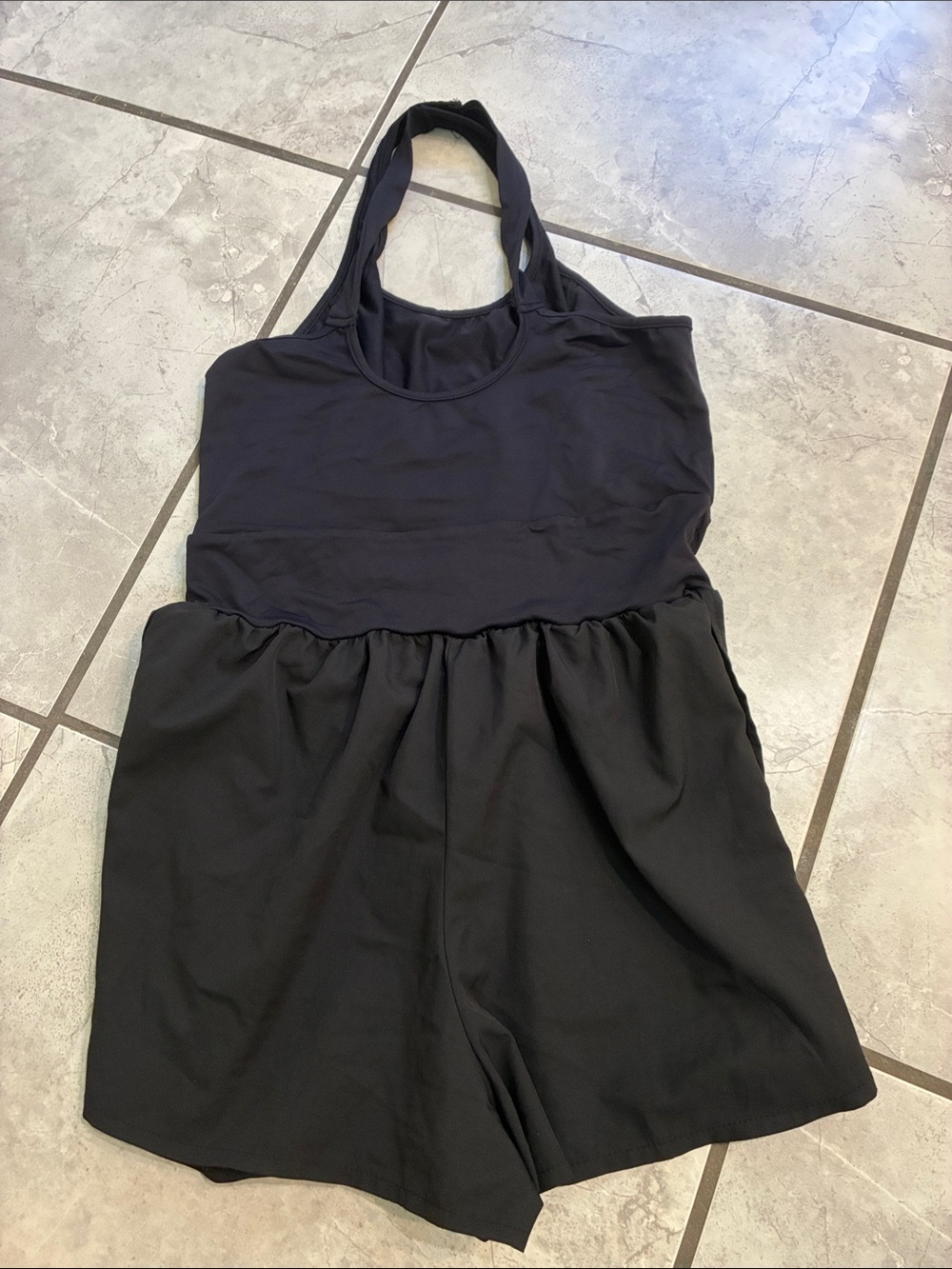 Black Sleeveless Criss Cross Back Romped